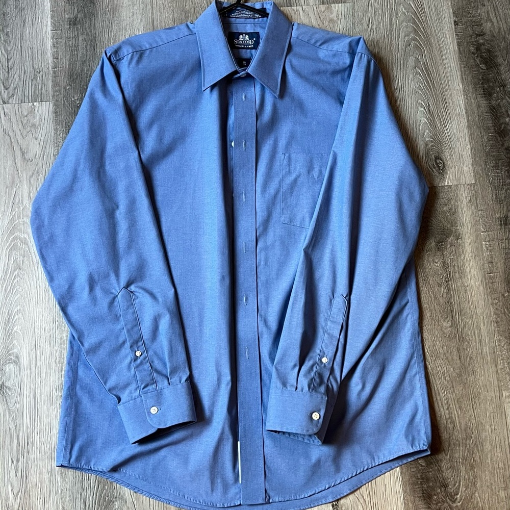 Stafford Classic Powder Blue Dress Shirt 16L